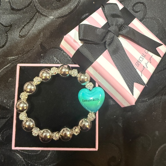 Tiffany & Co. Silver Bracelet with Turquoise Heart Charm - Picture 2 of 4